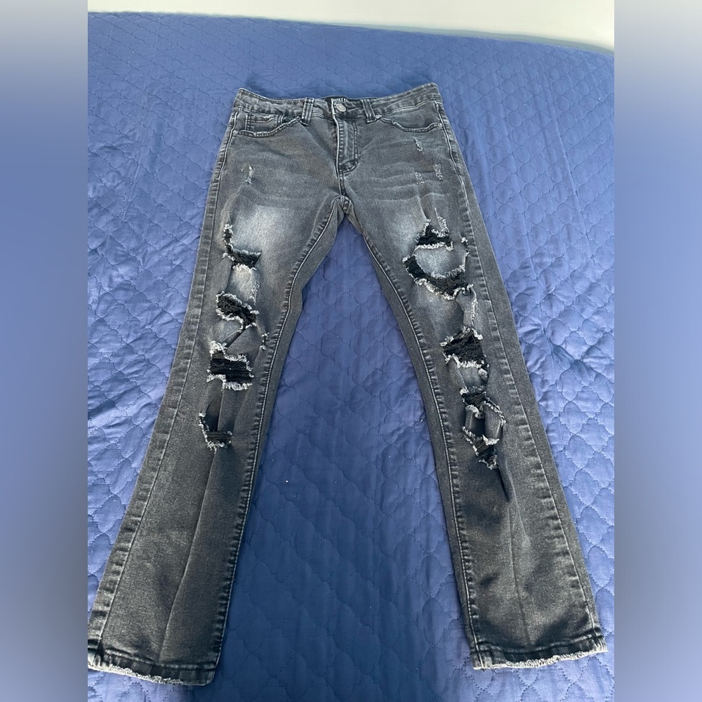 black ripped jeans